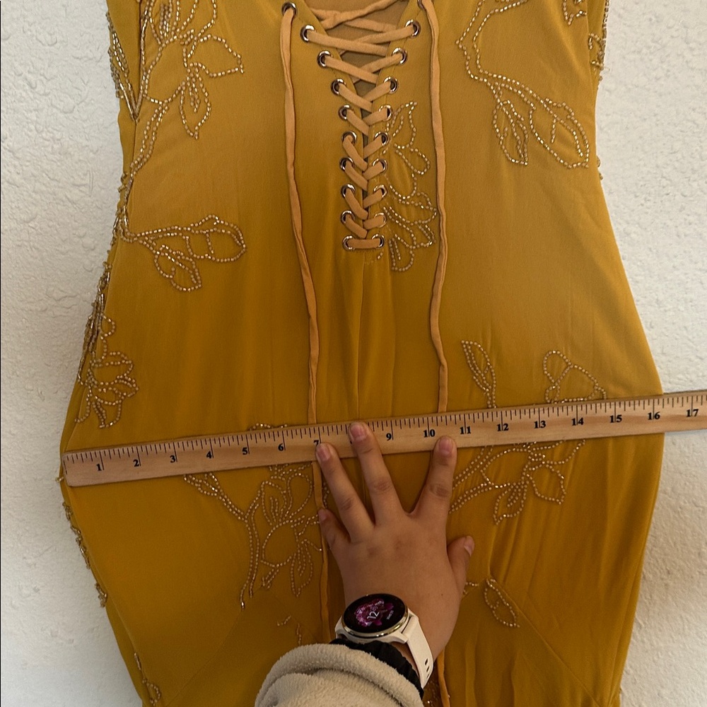 HOUSE OF CB Rosalia Gold Hand Beaded Maxi Dress Lace Up Corset Gown XS NWOT - Picture 17 of 17